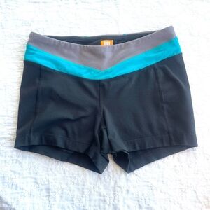 Lucy Black and Teal Athletic Shorts